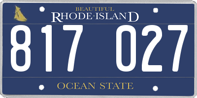 RI license plate 817027