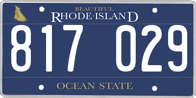 RI license plate 817029