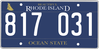 RI license plate 817031