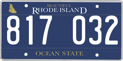 RI license plate 817032