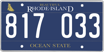 RI license plate 817033