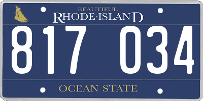 RI license plate 817034