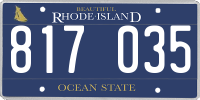 RI license plate 817035