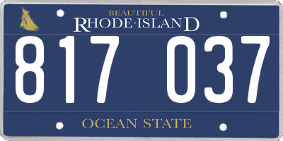 RI license plate 817037