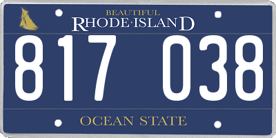 RI license plate 817038