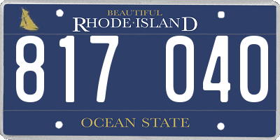 RI license plate 817040