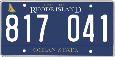 RI license plate 817041