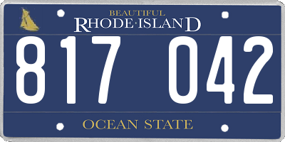 RI license plate 817042