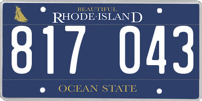 RI license plate 817043