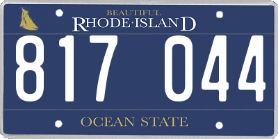 RI license plate 817044