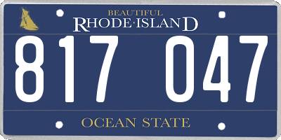 RI license plate 817047