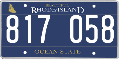 RI license plate 817058