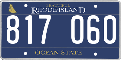RI license plate 817060