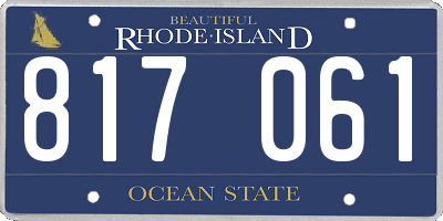 RI license plate 817061