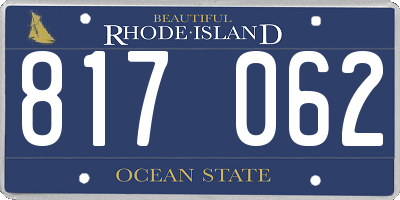 RI license plate 817062