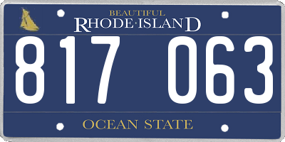 RI license plate 817063