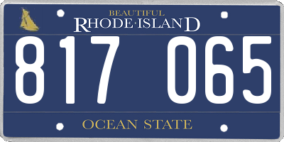 RI license plate 817065