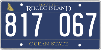 RI license plate 817067