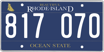 RI license plate 817070