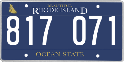 RI license plate 817071