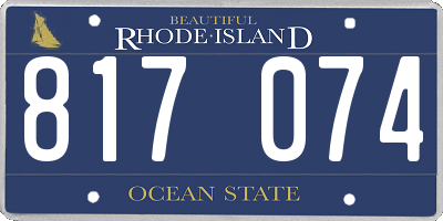 RI license plate 817074