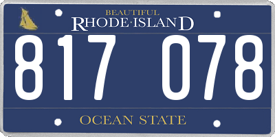 RI license plate 817078
