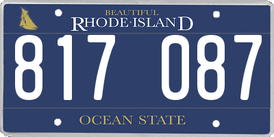 RI license plate 817087