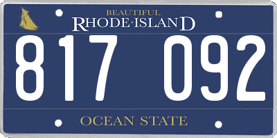 RI license plate 817092