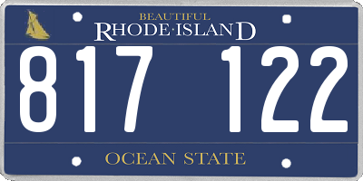 RI license plate 817122