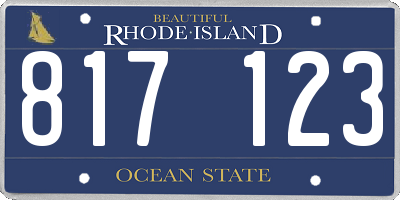 RI license plate 817123