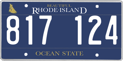 RI license plate 817124