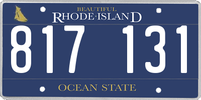 RI license plate 817131