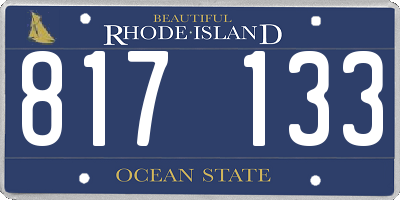 RI license plate 817133