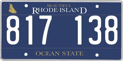 RI license plate 817138