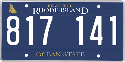 RI license plate 817141