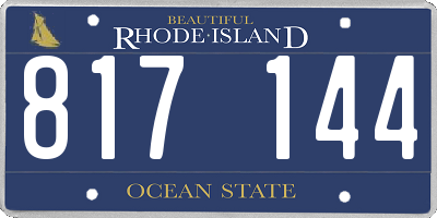RI license plate 817144