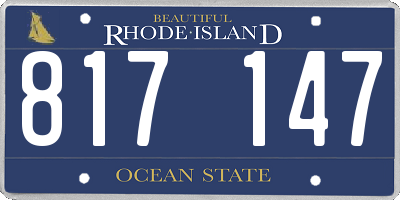 RI license plate 817147
