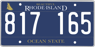RI license plate 817165