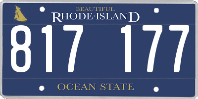 RI license plate 817177