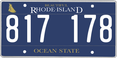 RI license plate 817178