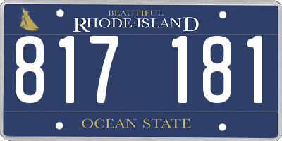 RI license plate 817181