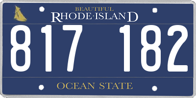 RI license plate 817182
