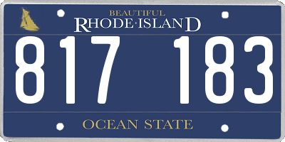 RI license plate 817183
