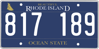 RI license plate 817189