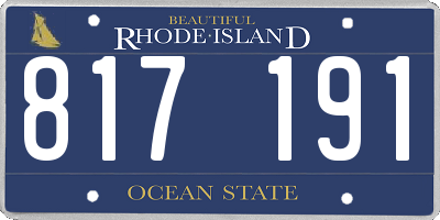 RI license plate 817191