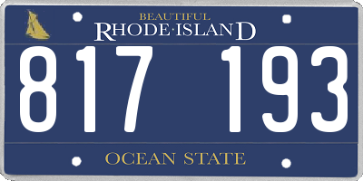 RI license plate 817193
