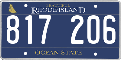RI license plate 817206