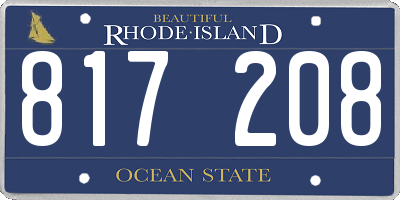 RI license plate 817208