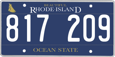 RI license plate 817209