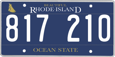 RI license plate 817210